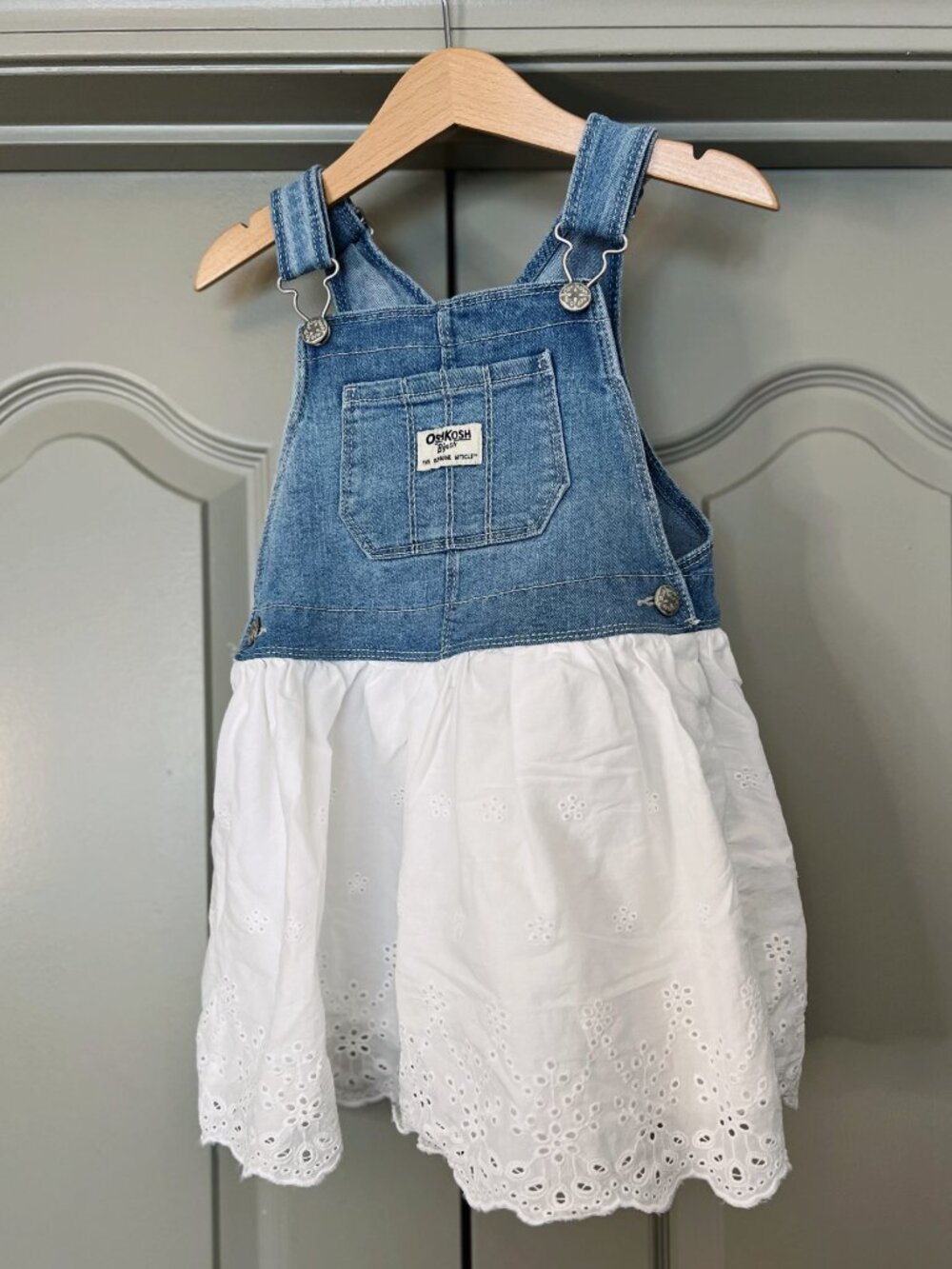 SOLD Size 4 Cottagecore Spring Dress Bundle • Denim + Cotton • OshKosh & Carter - Picture 9 of 10